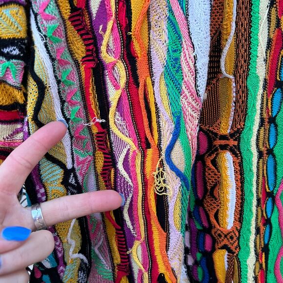 Coogi Australia Primary Color Abstract Weave Tunic Sweater Bold MEDIUM - Picture 11 of 12